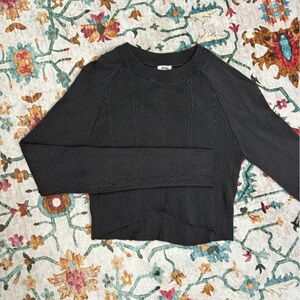 Garage Charcoal Grey Long Sleeve Crop Top